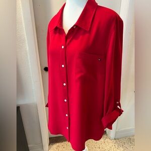 Tommy Hilfiger Vibrant Red Button-Down Shirt